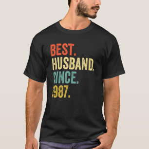 Mannen Beste echtgenoot sinds 1987 35ste huwelijks T-shirt