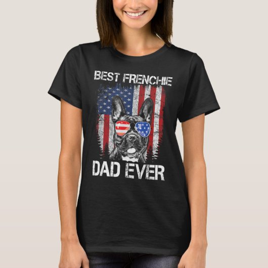 Mannen beste franchie pap ooit Amerikaanse vlag B T-shirt (Voorkant)