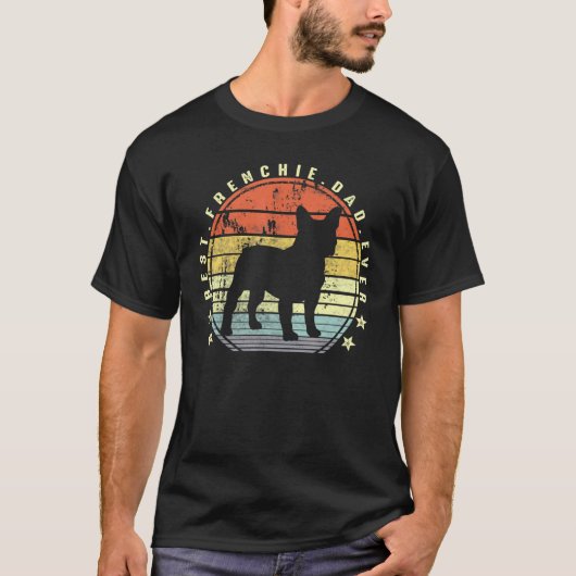 Mannen beste franchie pap van papa Frenchie Bulldo T-shirt (Voorkant)