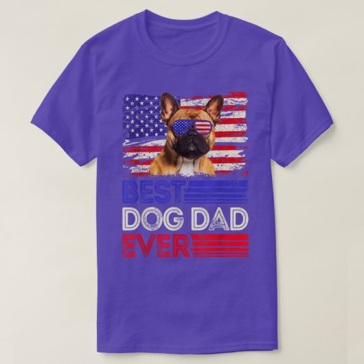 Mannen beste Franse hond vader ooit Amerikaanse vl T-shirt (Design voorkant)