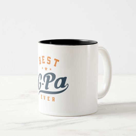 Mannen beste G-Pa ooit Funny Grandpa Tweekleurige Koffiemok (Voorkant rechts)