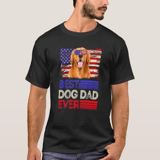 Mannen beste Gouden Herriever vader ooit Amerikaan T-shirt (Voorkant)
