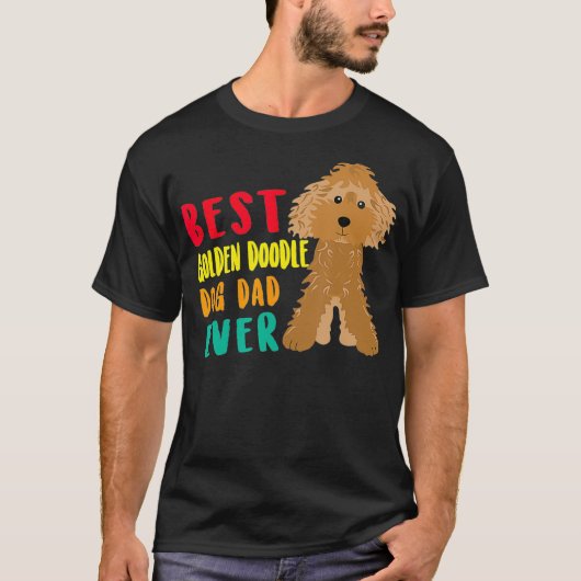 Mannen beste gouden hond vader ooit vaderdag F T-shirt (Voorkant)