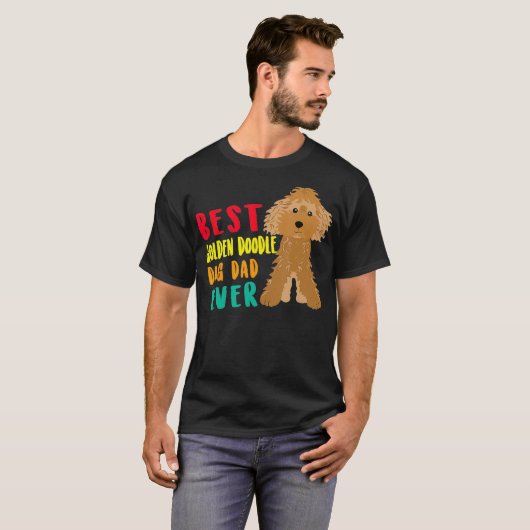 Mannen beste gouden hond vader ooit vaderdag F T-shirt (Voorkant volledig)