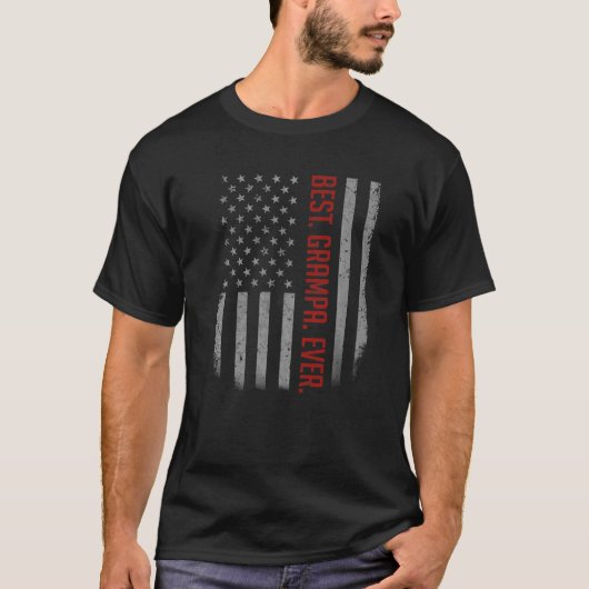 Mannen beste Grampa ooit Amerikaanse vlag voor vad T-shirt (Voorkant)