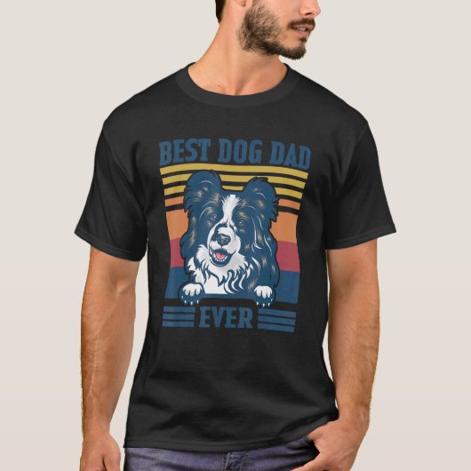 Mannen beste grens collie vader ooit hond vader's t-shirt (Voorkant)