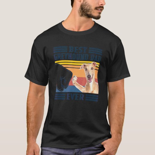 Mannen Beste Greyhound Papa Ever Dog Vaderdag T-shirt (Voorkant)