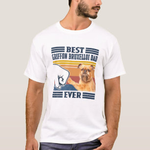 Mannen Beste Griffon Bruxellois Pap Oog Funny Dog  T-shirt