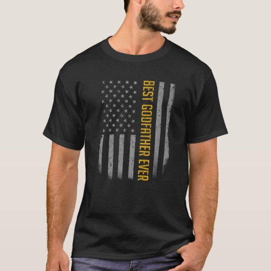 Mannen beste grootvader ooit Amerikaanse vlag voor T-shirt (Voorkant)