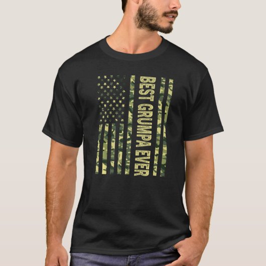Mannen beste grumpa ooit Amerikaanse vlag opa a T-shirt (Voorkant)