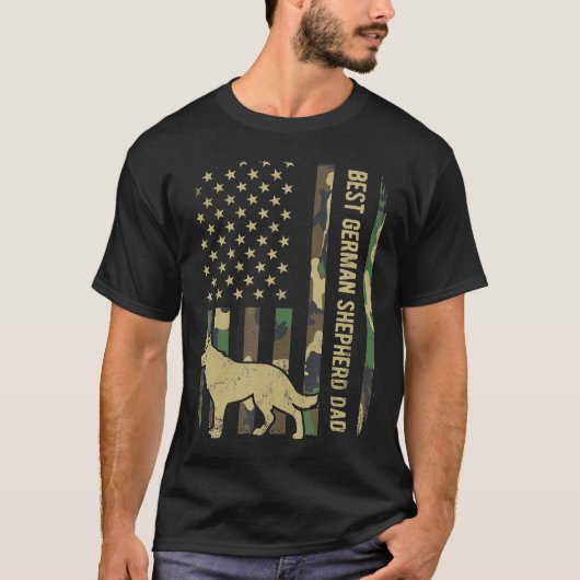 Mannen beste herdershond Vader Camouflage Ameri T-shirt (Voorkant)