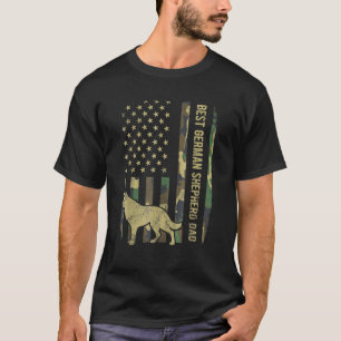 Mannen beste herdershond Vader Camouflage Ameri T-shirt