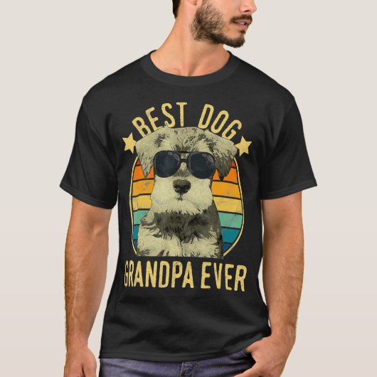 Mannen beste hond opa ooit minister Schnauzer T-shirt (Voorkant)