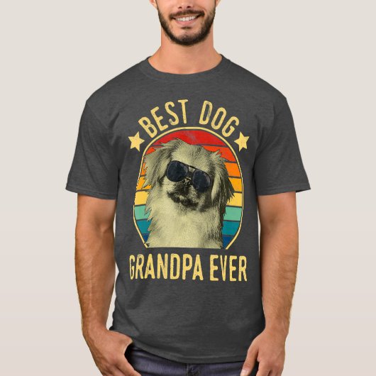 Mannen beste hond opa ooit pekingese vaderdag t-shirt (Voorkant)