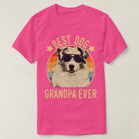 Mannen beste hond opa over Australisch herdervet T-shirt (Design voorkant)