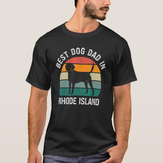 Mannen beste hond vader in Rhode Island hond T-shirt (Voorkant)