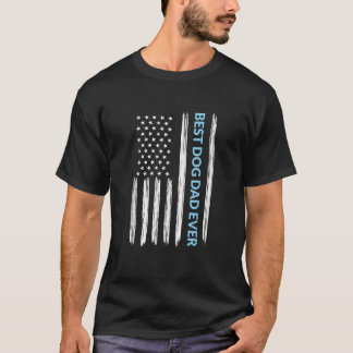Mannen beste hond vader ooit Amerikaanse vlag Des T-shirt