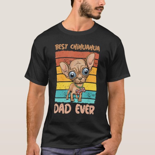 Mannen beste hond vader ooit chihuahua vaderdag vo t-shirt (Voorkant)
