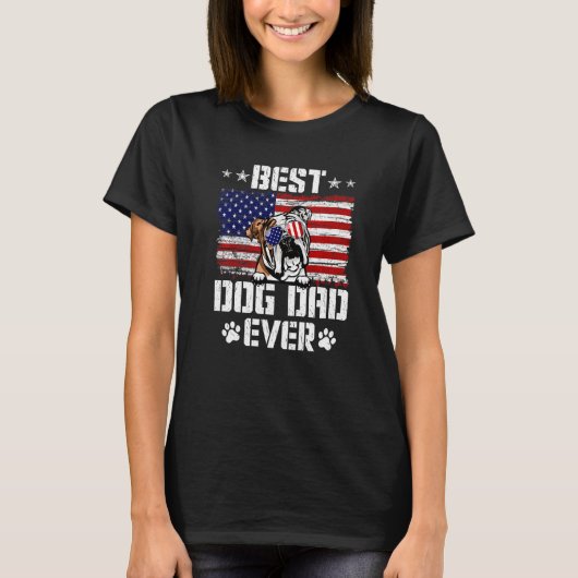 Mannen beste hond vader ooit Engelstalig Bulldog A T-shirt (Voorkant)