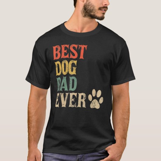 Mannen beste hond vader ooit  hond papa t-shirt (Voorkant)