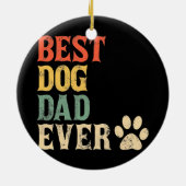 Mannen beste hond vader ooit  hond vader retro keramisch ornament (Achterkant)