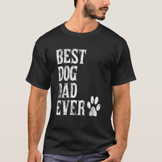 Mannen beste hond vader ooit hond vader retro t-shirt (Voorkant)