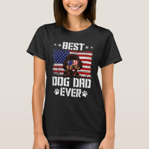 Mannen beste hond vader ooit met Amerikaanse vlag  T-shirt
