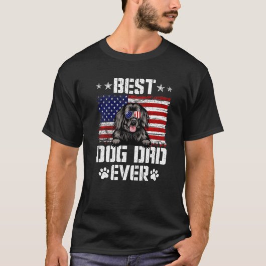 Mannen beste hond vader ooit Newfoundland Amerikaa T-shirt (Voorkant)