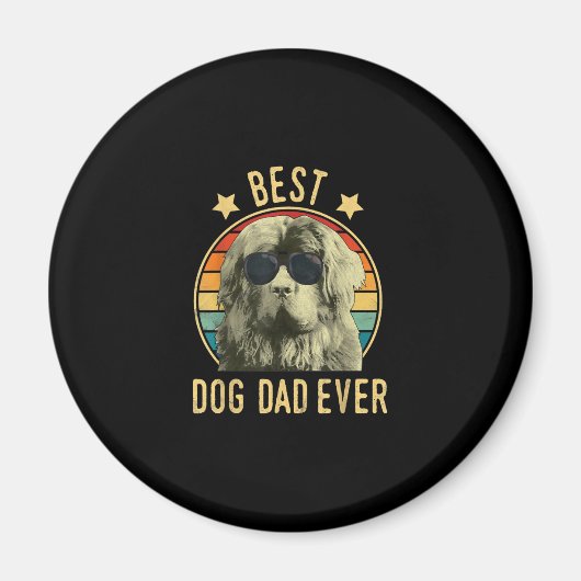 Mannen beste hond vader ooit Newfoundland feestdag Magneet (Voorkant)
