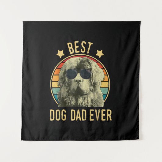 Mannen beste hond vader ooit Newfoundland feestdag Wandkleed (Voorkant)