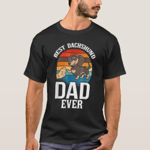 Mannen beste hond vader ooit teckel retro  vet t-shirt