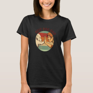Mannen beste hondenvader met hoge vijf hondenfokke t-shirt
