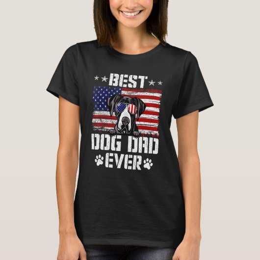 Mannen beste hondenvader ooit Deen Amerikaanse vla T-shirt (Voorkant)