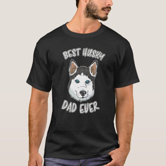 Mannen beste husky vader ooit vader hond vader sib t-shirt (Voorkant)