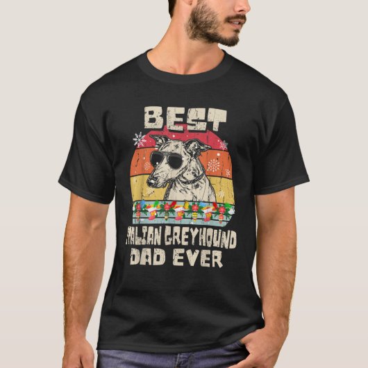 Mannen Beste Italiaanse Greyhound Vader Ooit Retro T-shirt (Voorkant)