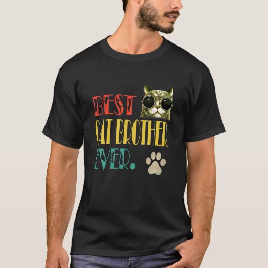 Mannen  beste kat broeder op broer Funny F T-shirt (Voorkant)