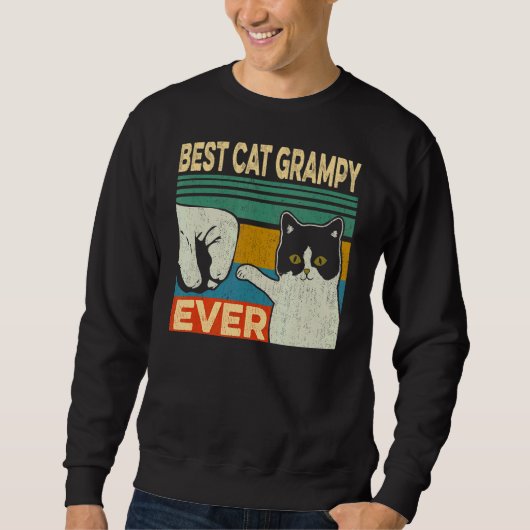 Mannen beste kat grijze klap pap vaderdag trui (Voorkant)