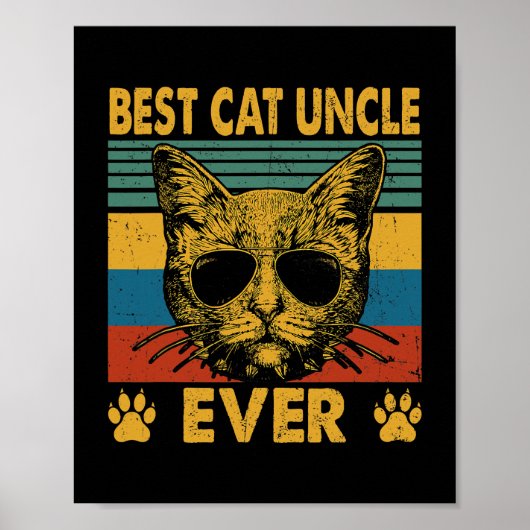 Mannen beste kat oom ooit grappige kat pap vaderda poster (Voorkant)