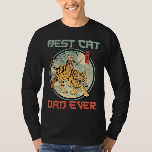 Mannen beste kat pap ooit Japanse Sabertooth Catan T-shirt (Voorkant)