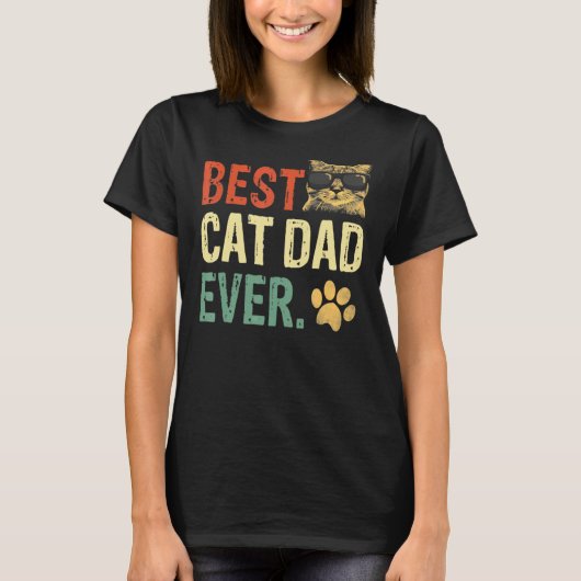 Mannen beste kat pap ooit koude kat Vaderdag T-shirt (Voorkant)