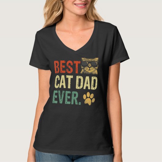 Mannen beste kat pap ooit koude kat Vaderdag T-shirt (Voorkant)