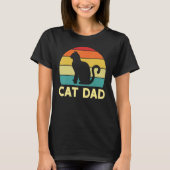 Mannen beste kat pap retro Vaderdag voor papa Ca T-shirt (Voorkant)