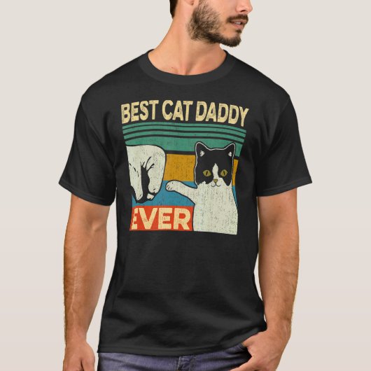 Mannen beste kat papa ooit kat pap vaderdag t-shirt (Voorkant)