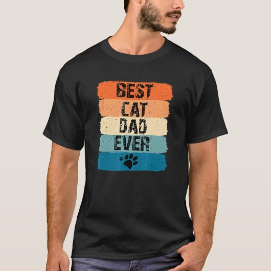 Mannen Beste Kat Papa Ooit Kat T-shirt (Voorkant)
