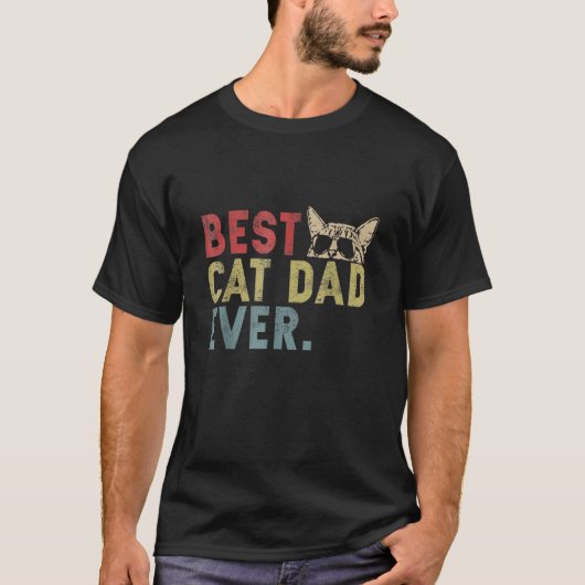 Mannen Beste Kat Papa Ooit Voor Kat Vader T-shirt (Voorkant)