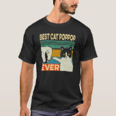Mannen beste kat poppop ooit kat vader vaders dag t-shirt (Voorkant)