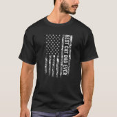 Mannen beste kat vader ooit Amerikaanse vlag Camo T-shirt (Voorkant)