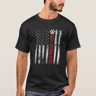 Mannen beste kat vader ooit Amerikaanse vlag kat o T-shirt