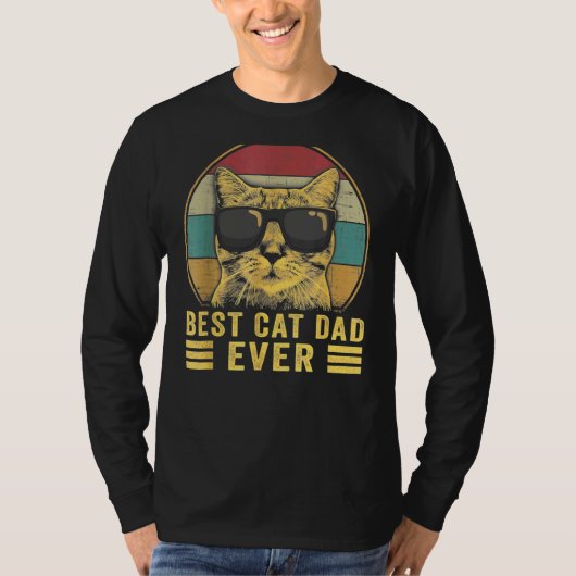Mannen beste kat vader ooit kat papa vaderdag 3 t-shirt (Voorkant)