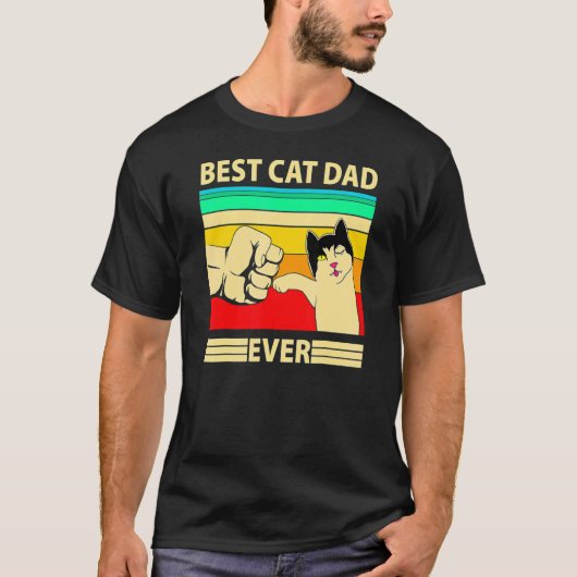 Mannen beste kat vader ooit kat papa vaderdag t-shirt (Voorkant)